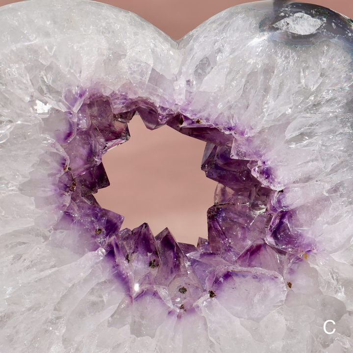 'Heartlight' Amethyst Heart Portal on Stand - L/XL