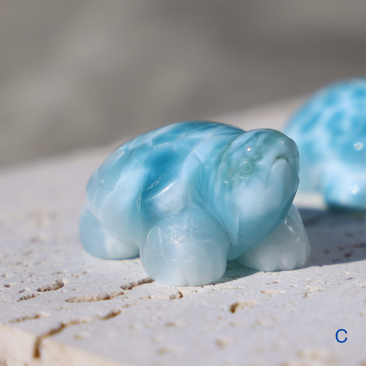 High Quality Larimar Turtle Crystal Carving