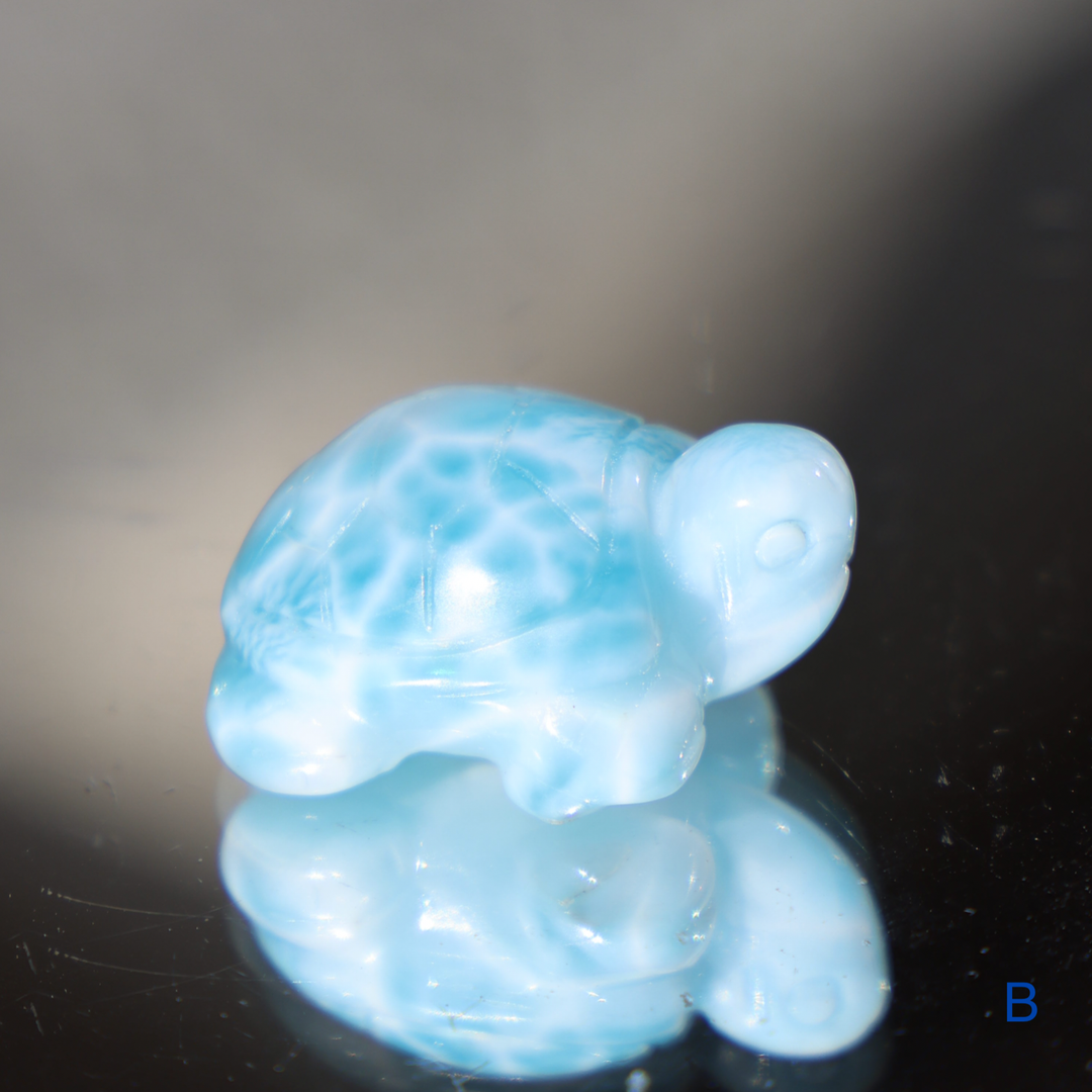 High Quality Larimar Turtle Crystal Carving