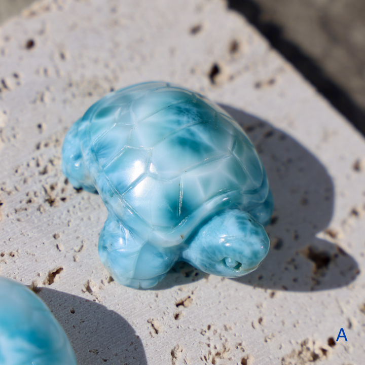 High Quality Larimar Turtle Crystal Carving