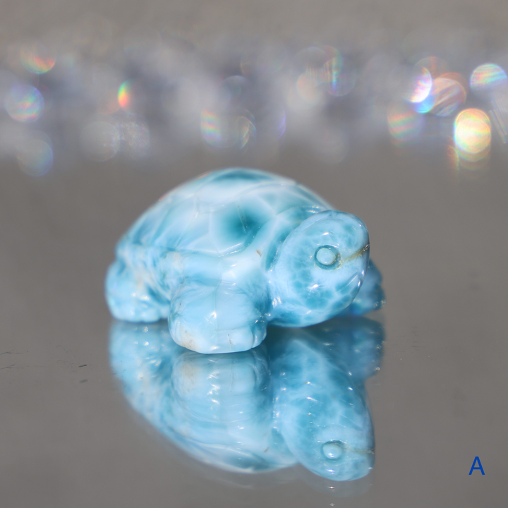 High Quality Larimar Turtle Crystal Carving