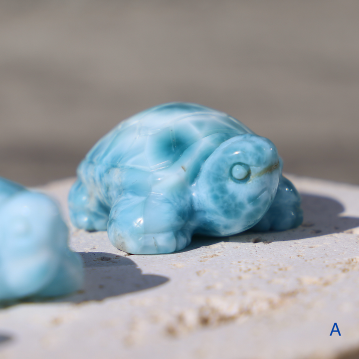 High Quality Larimar Turtle Crystal Carving