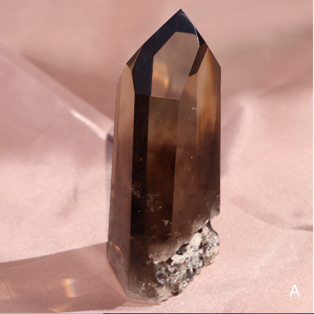 High Quality Smoky Lemurian Quartz Tower