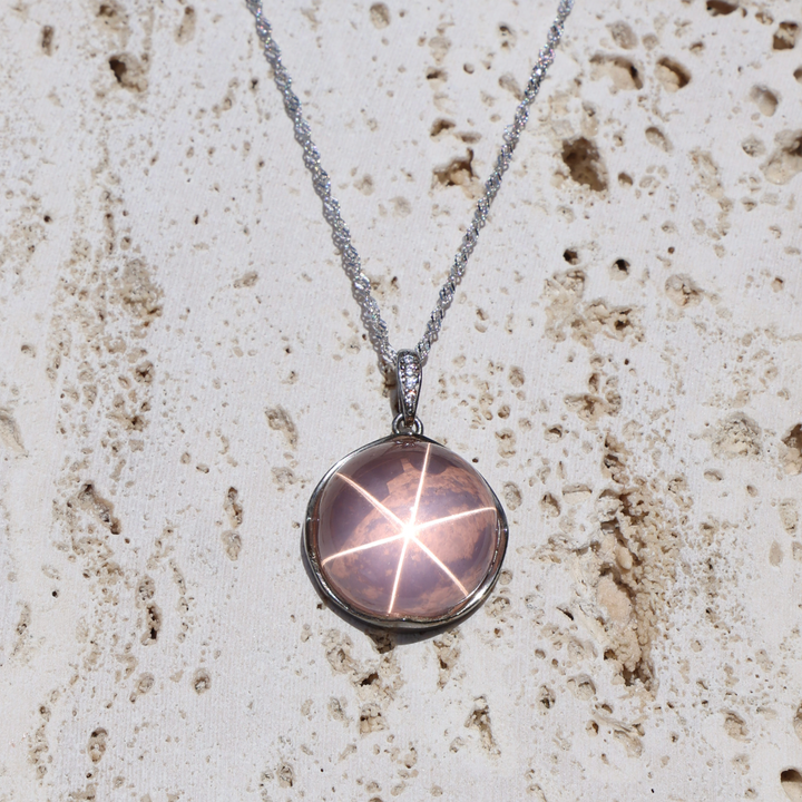 High Quality Starlight Rose Quartz Necklace