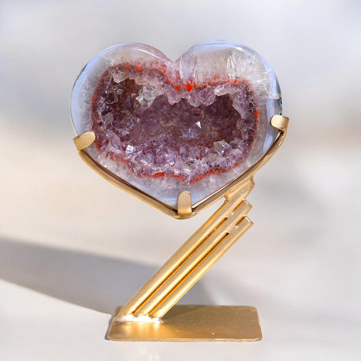 'MAUVE' Amethyst Heart on Stand - M/L