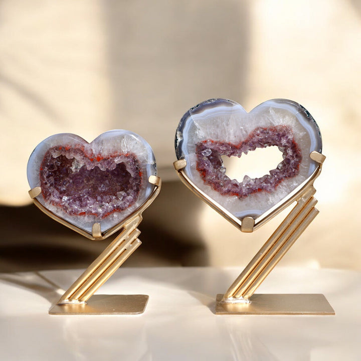 'MAUVE' Amethyst Heart on Stand - M/L