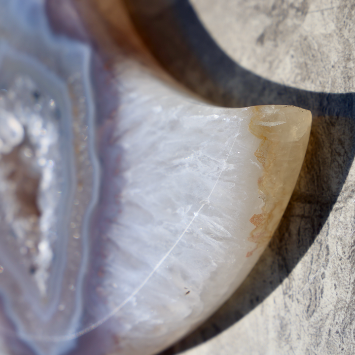 'NEBULA' Druzy Agate Moon with Stand - XL