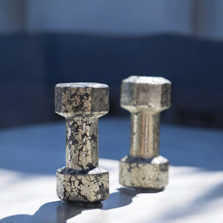 Hand-carved Pyrite Dumbbell - S/M - Enchantia Muse