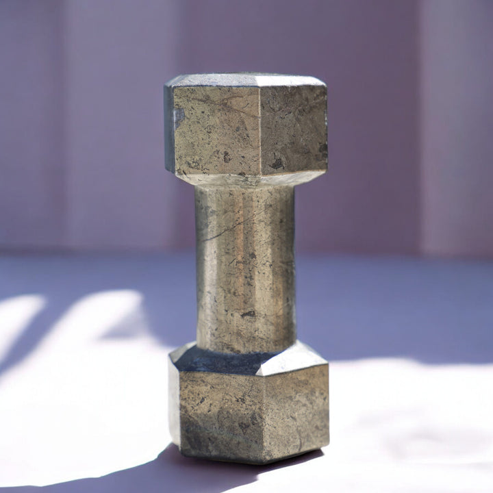 Hand-carved Pyrite Dumbbell - S/M - Enchantia Muse