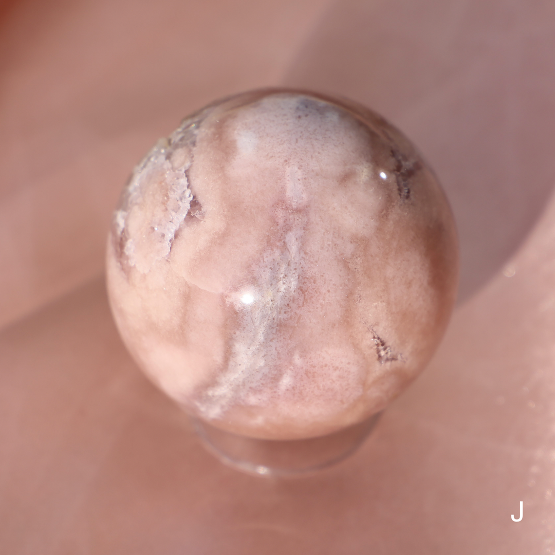 'PASTEL' Pink Amethyst x Flower Agate Sphere - S