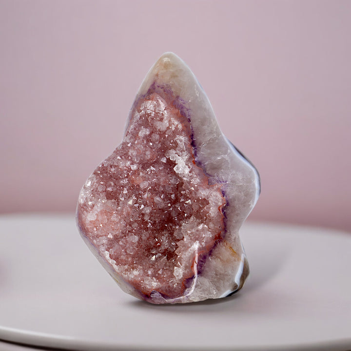 'PATRICK STAR' Druzy Pink Amethyst Piece - Enchantia Muse