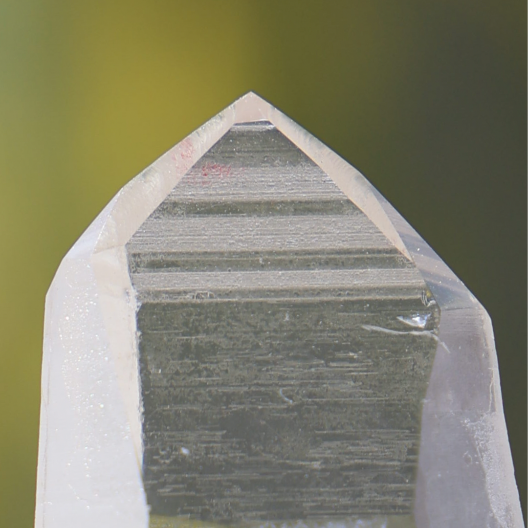 'Powerhouse' Manifestation Clear Lemurian Quartz on Stand