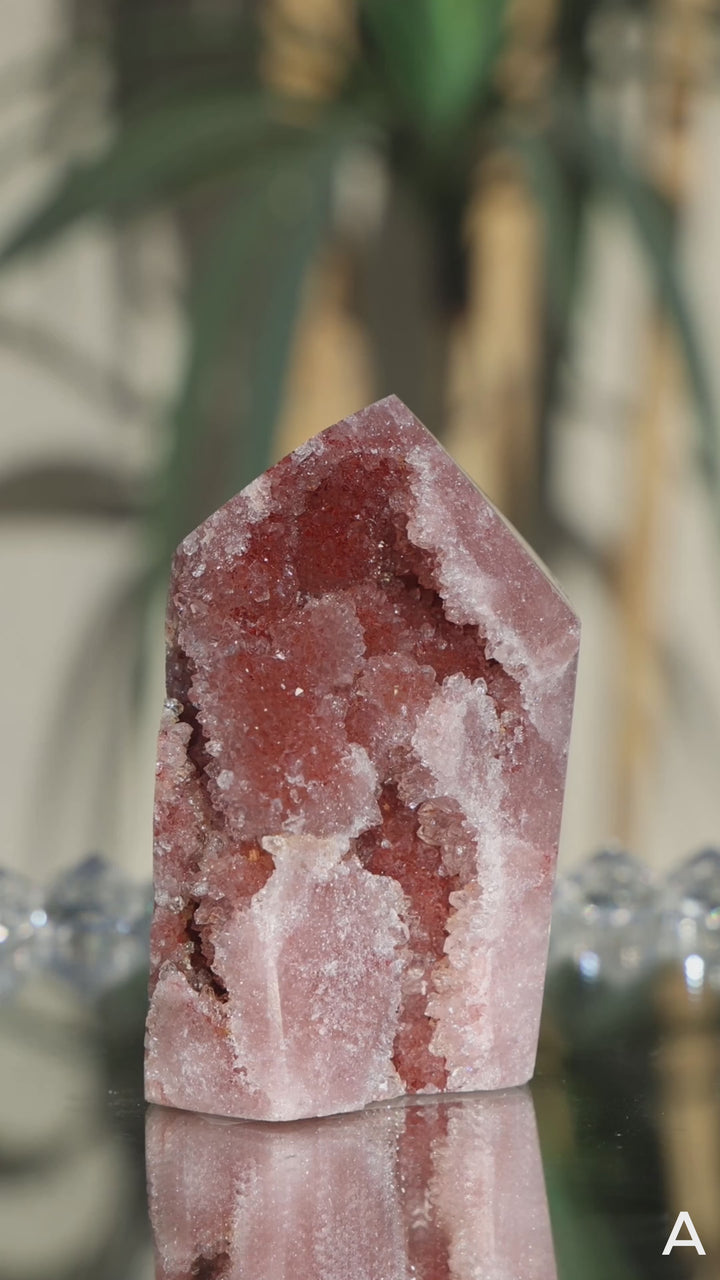 'BERRY' Small Druzy Pink Amethyst Tower