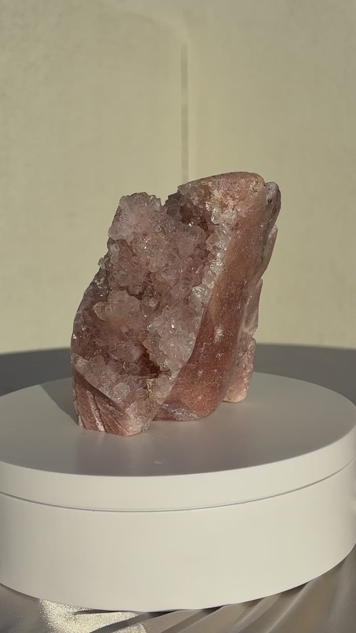 'Tribal' Large Druzy Pink Amethyst Crystal Skull