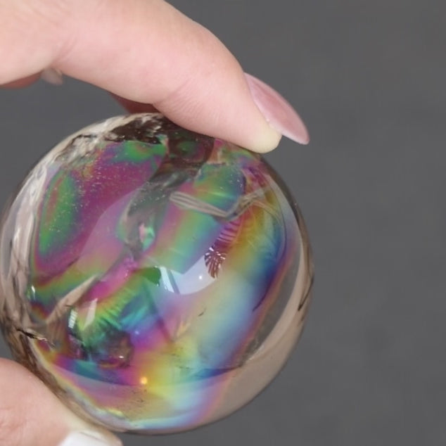 'Eden' Citrinated Smoky Quartz Sphere with Rainbow