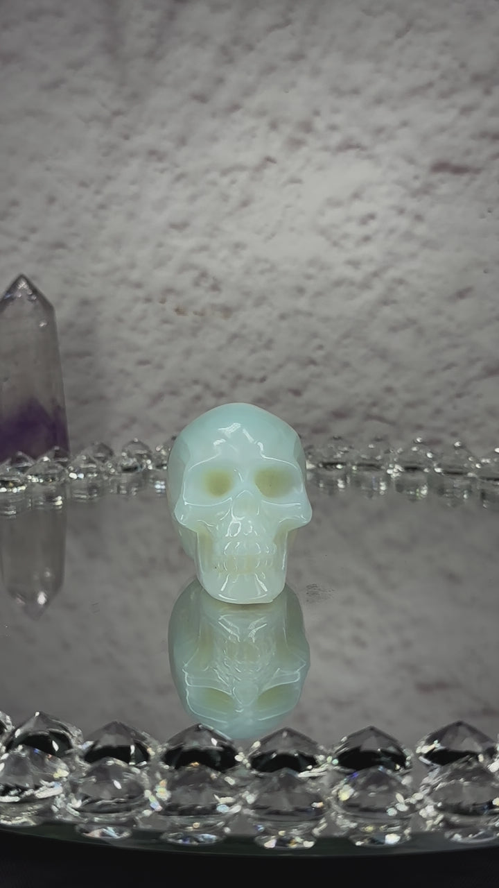 Hand-carved Opalite Skull