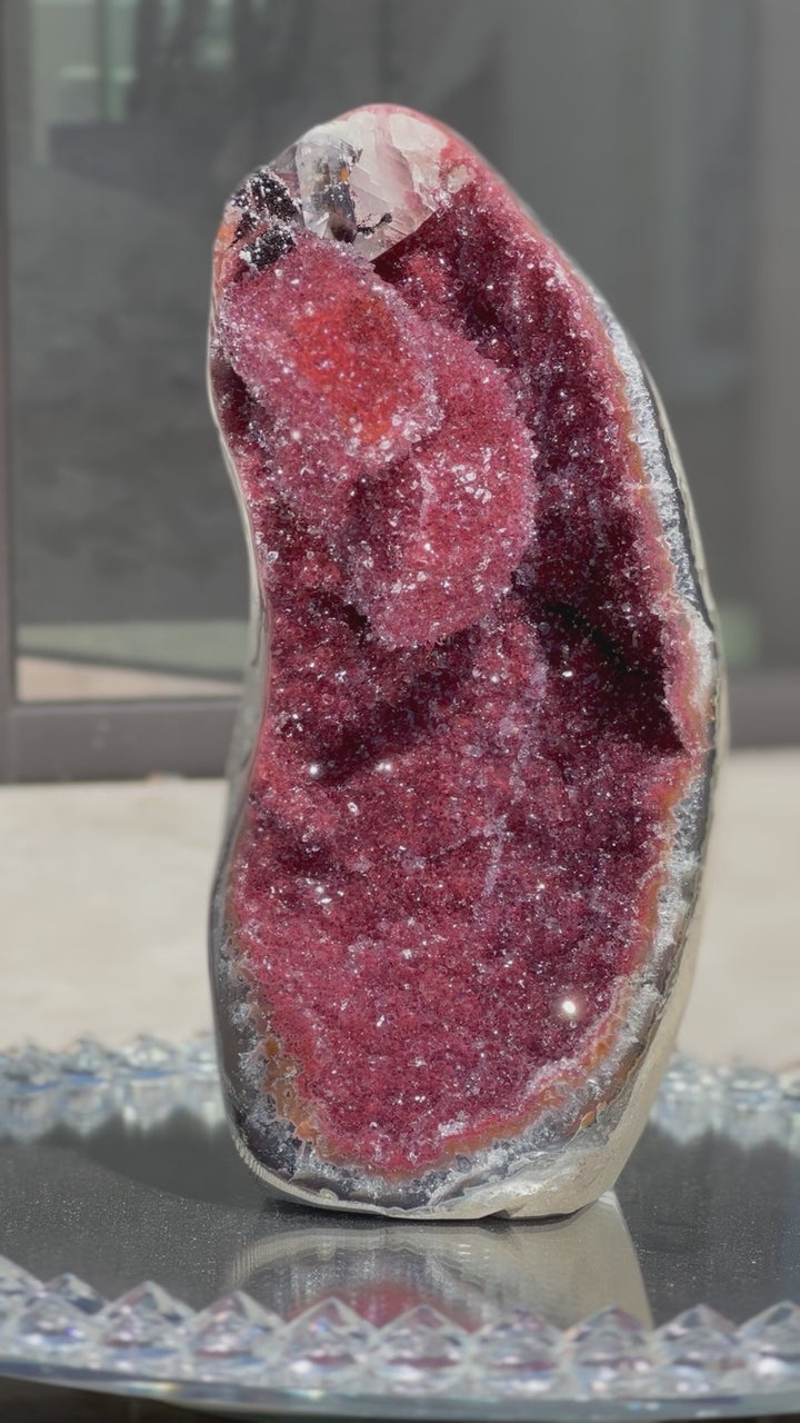 'SCARLETT' Red Amethyst Piece with Calcite