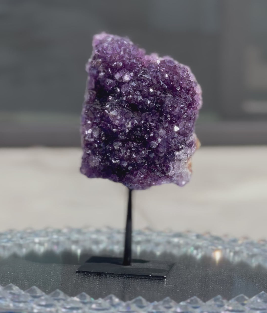 Amethyst Cluster Slab on Stand