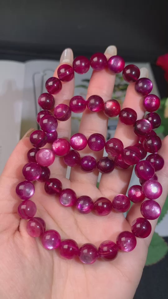 Flashy Hot Pink Lepidolite Bracelet