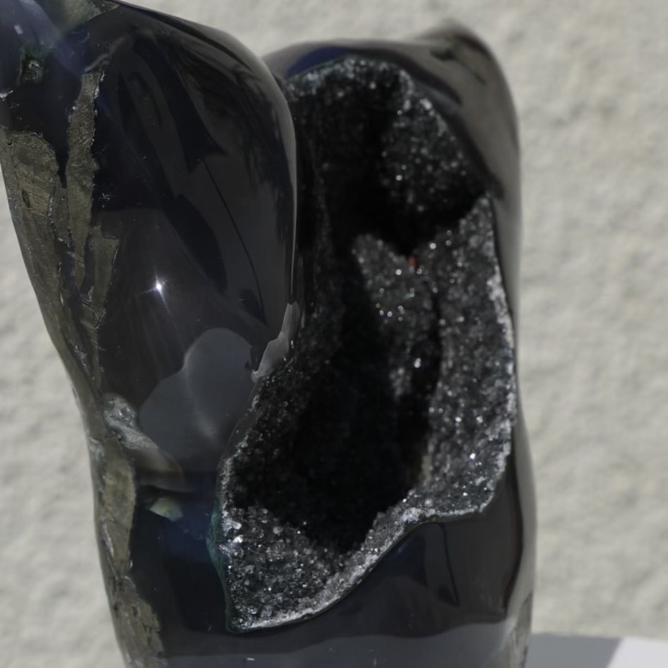 'BLACK WHALE' Black Amethyst Whale