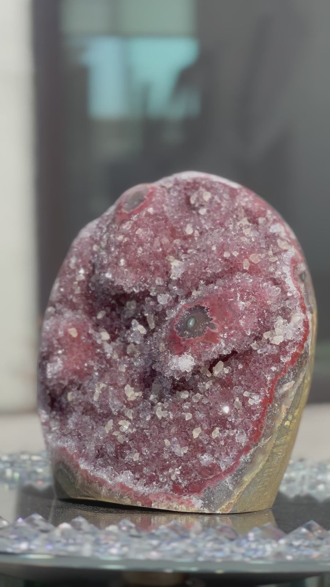 'FIREGAZE' Red Amethyst Piece with Stalactite Eyes