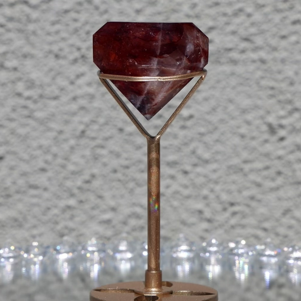 Fire Quartz Diamond on Stand