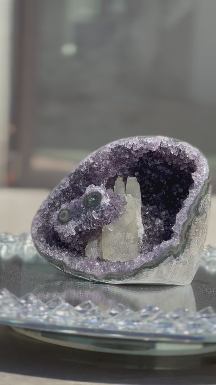 'ALIAS' Amethyst Piece with Calcite and Stalactite