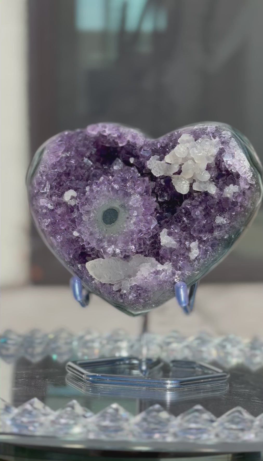 'ENCHANTIA' Amethyst Heart with Eye and Calcite