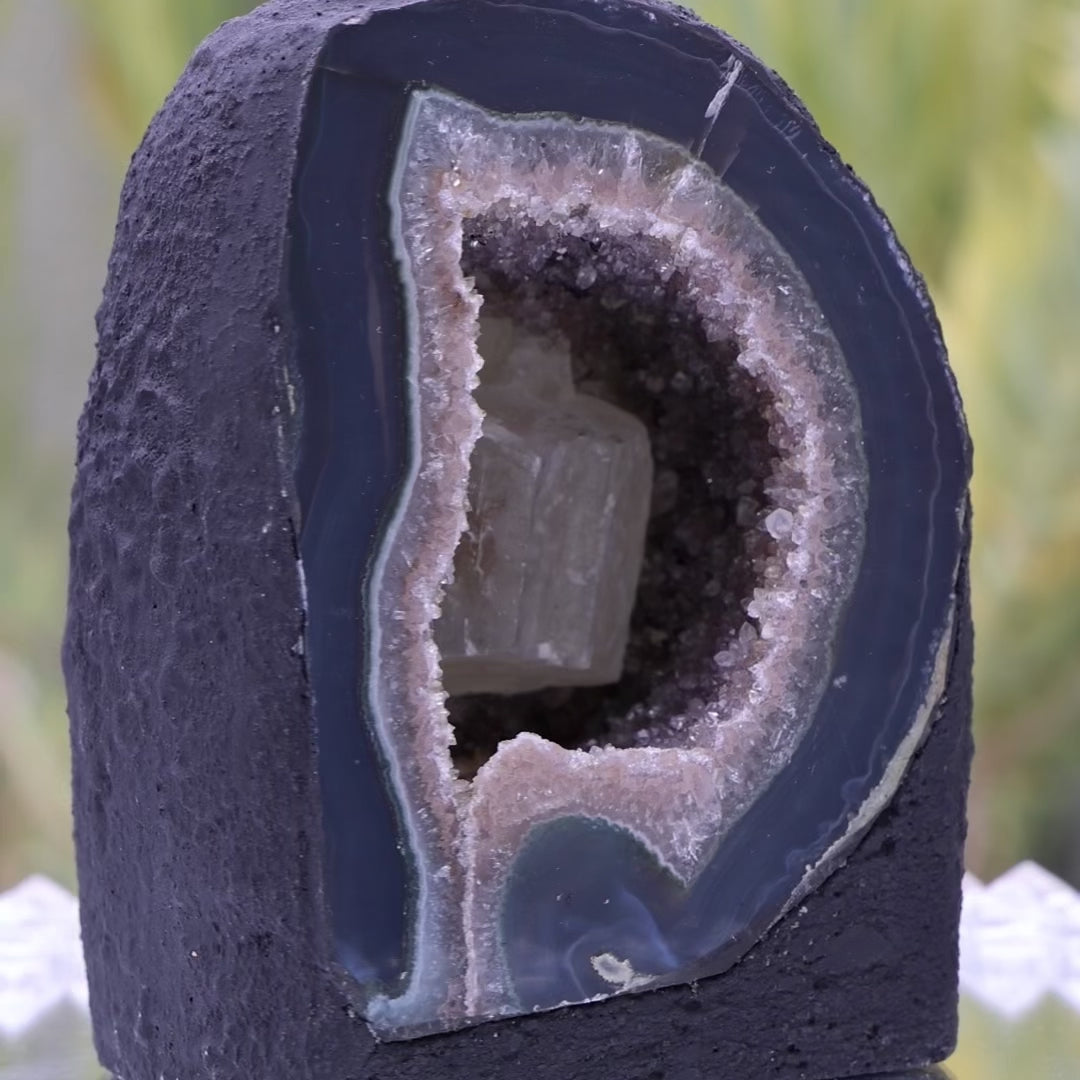 Rainbow Amethyst Cathedral with Calcite