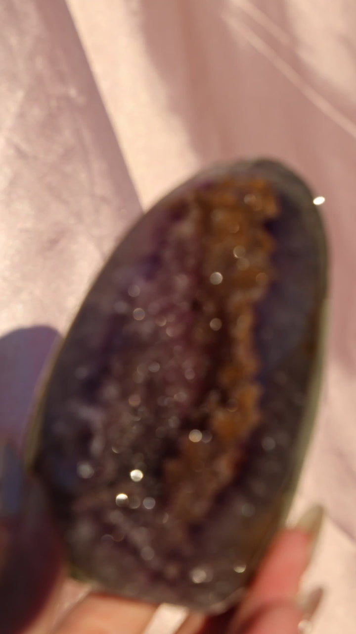 Bi-color Sugar Druzy Rainbow Amethyst Cut Base