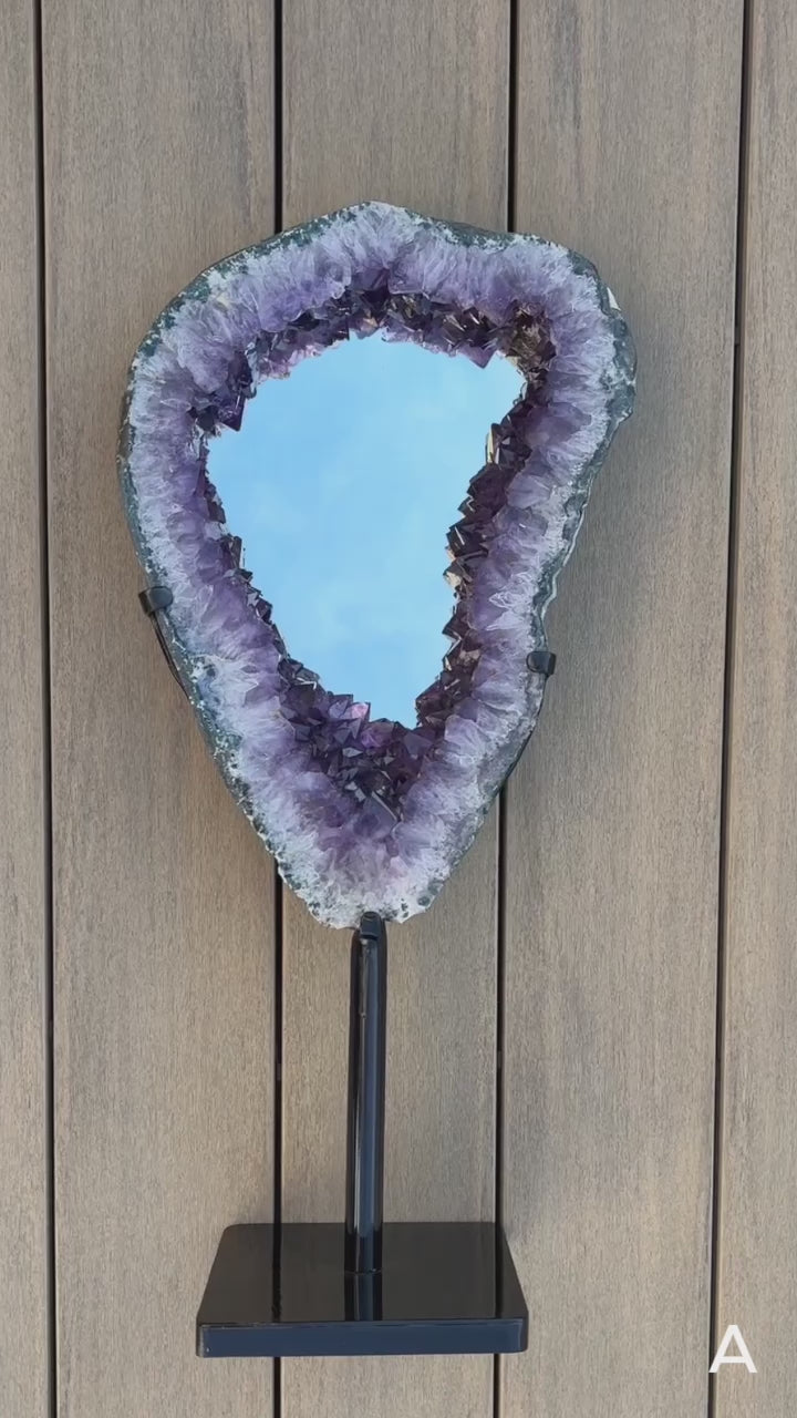 XL Amethyst Portal Mirror on Stand