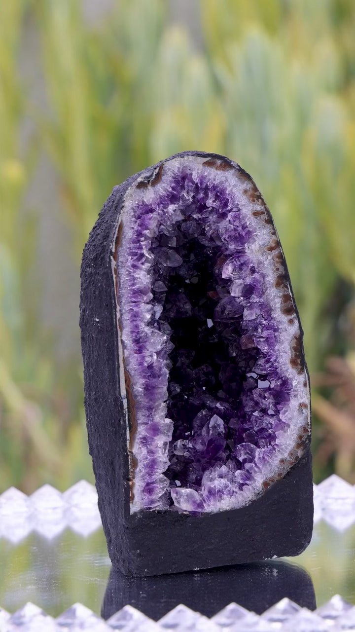 Amethyst Mini Cathedral with Purple Outline