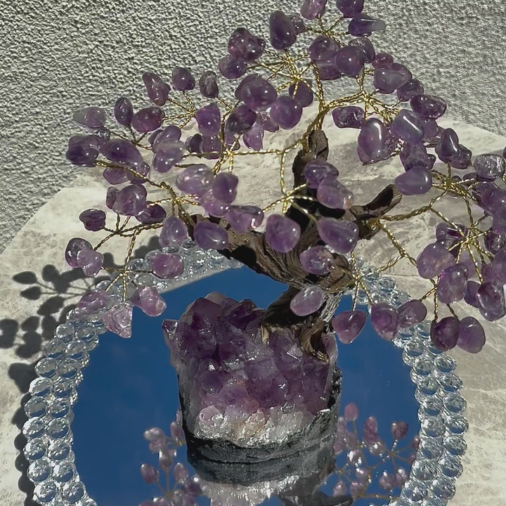 Handmade Amethyst Tree with Amethyst Base - Large