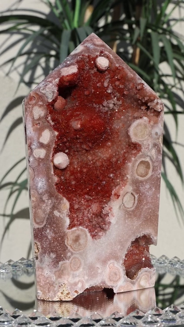 'ROSELLE' Natural Druzy Pink Amethyst Tower - XXL