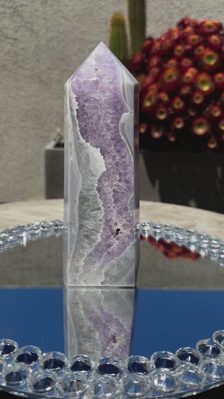 'CASCADE' Amethyst Agate Tower - XL