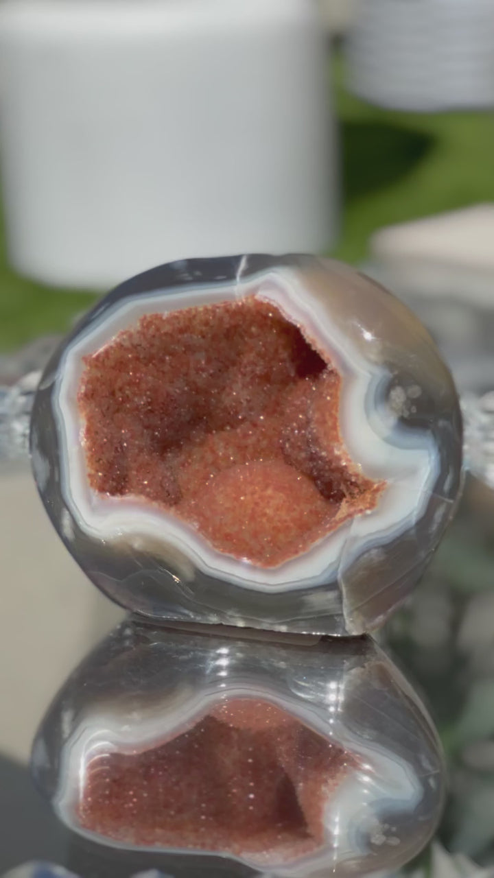 'SUNDARA' Orange Agate Geode