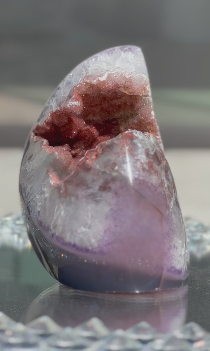 'SHARK' Red Sugar Druzy Amethyst Piece