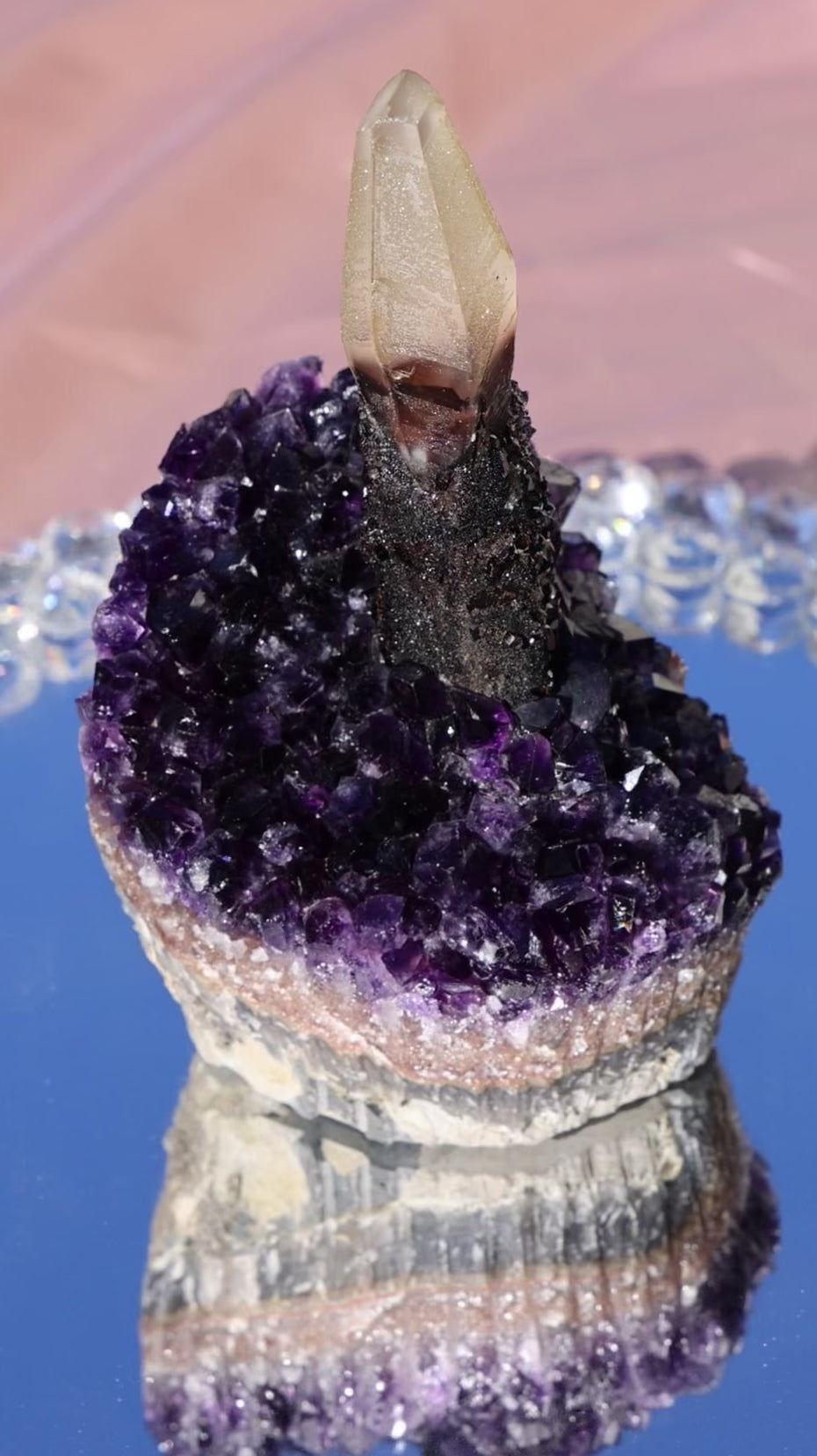 'BIRTHDAY CAKE' Rare Amethyst with Calcite Candle