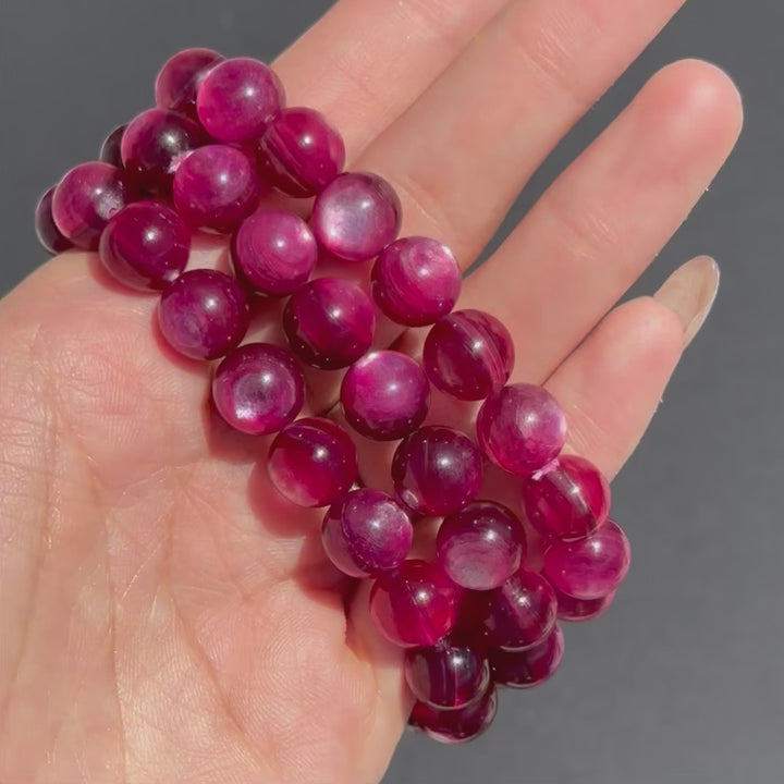 Flashy Hot Pink Lepidolite Bracelet