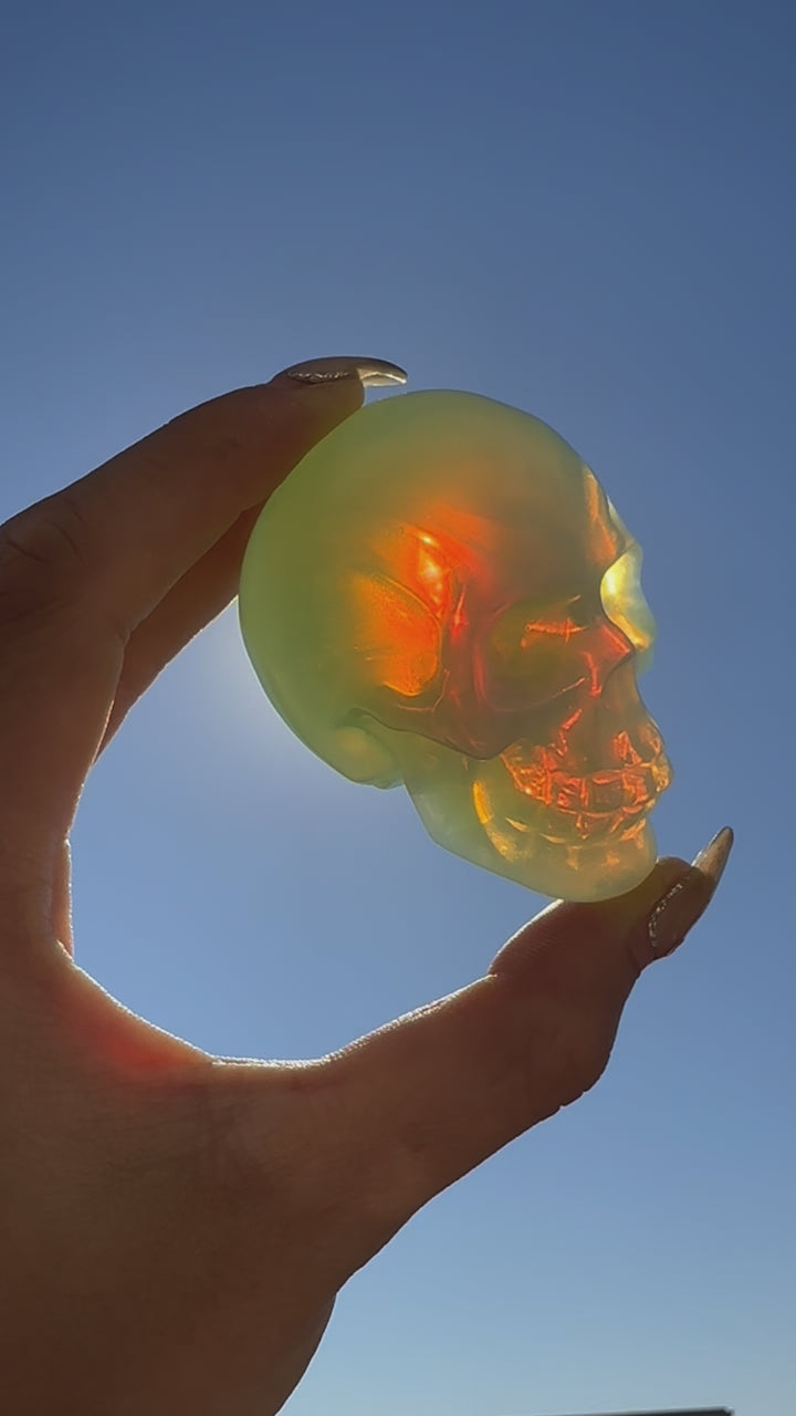 Hand-carved Opalite Skull