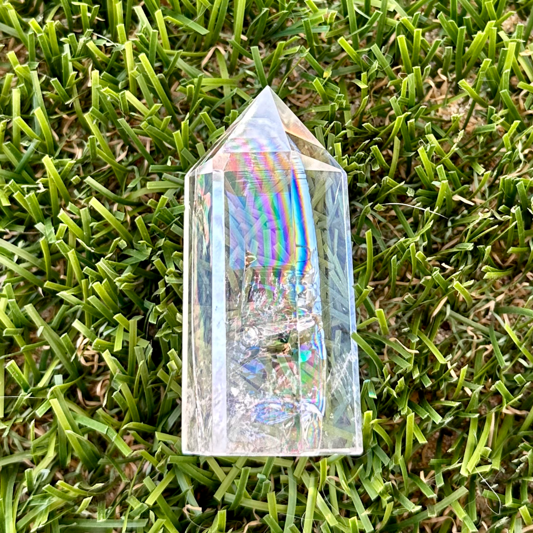 Rainbow Clear Quartz Energy Tower