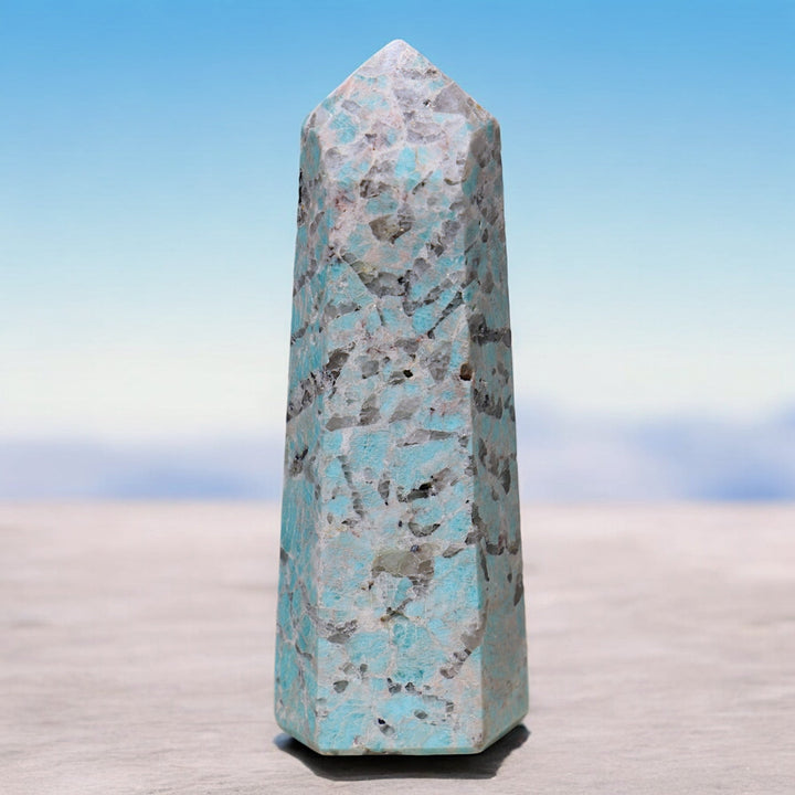 Rare Amazonite Smoky Quartz Tower