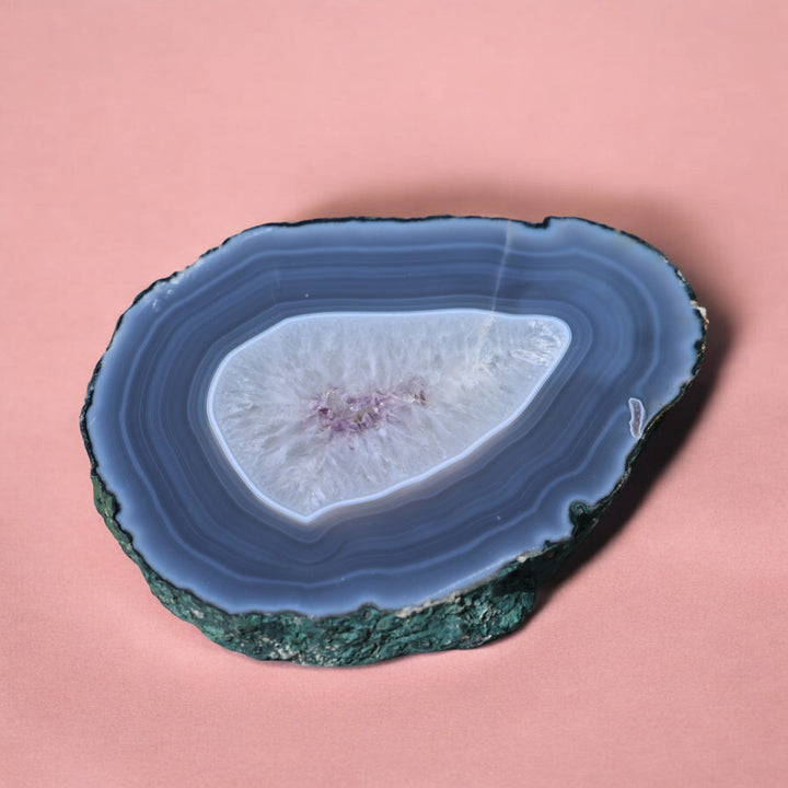 'RIPPLE' Druzy Blue Agate Plate Stone