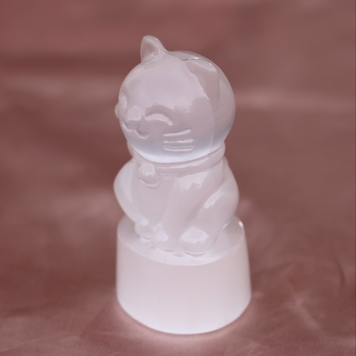 Natural Selenite Crystal Lucky Cat Maneki-Neko