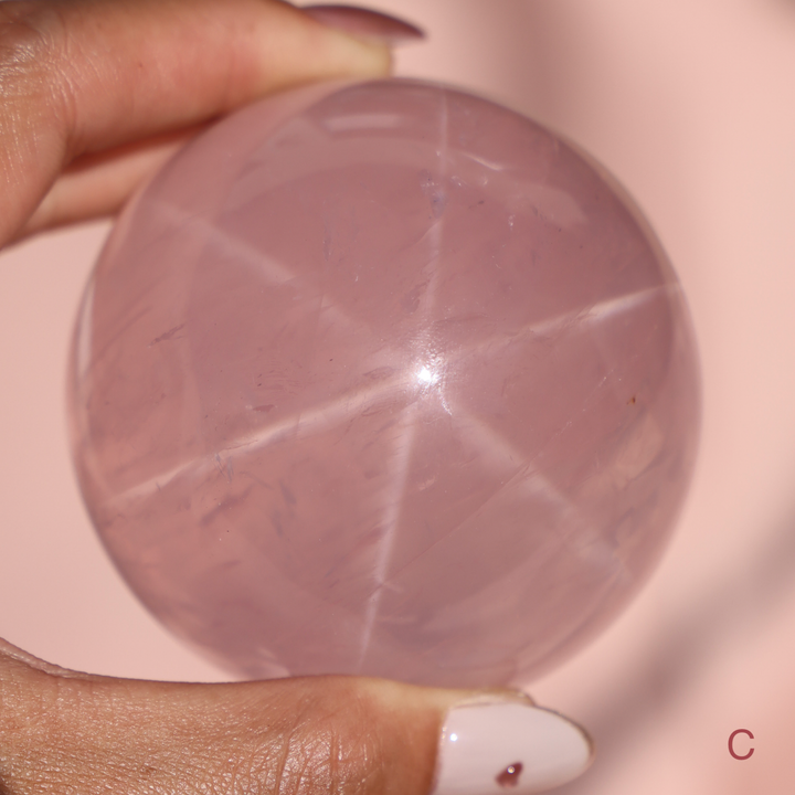 'Starlight' Rare High Quality Starlight Rose Quartz Sphere