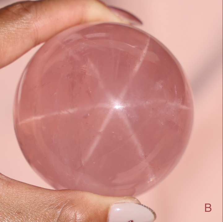 'Starlight' Rare High Quality Starlight Rose Quartz Sphere