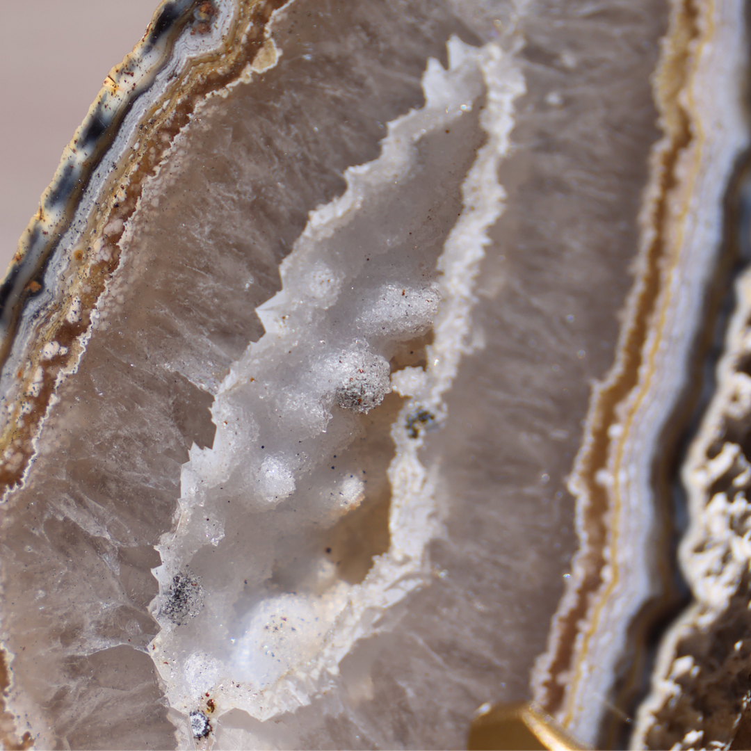 'Sugarlace' Agate Geode with Stand