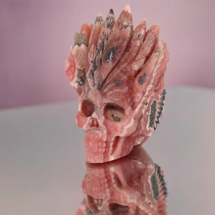 'TOTEM' Hand-carved Rhodochrosite Tribal Skull