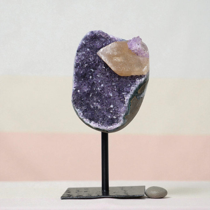 Amethyst with Calcite on Stand #1