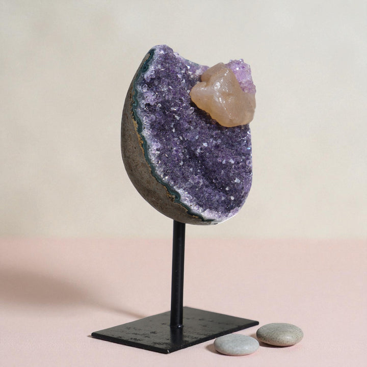 Amethyst with Calcite on Stand #1